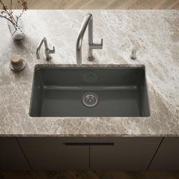 Kohler Iron/Tones 33'' top-/undermount single-bowl kitchen sink - Thunder Grey - image 2
