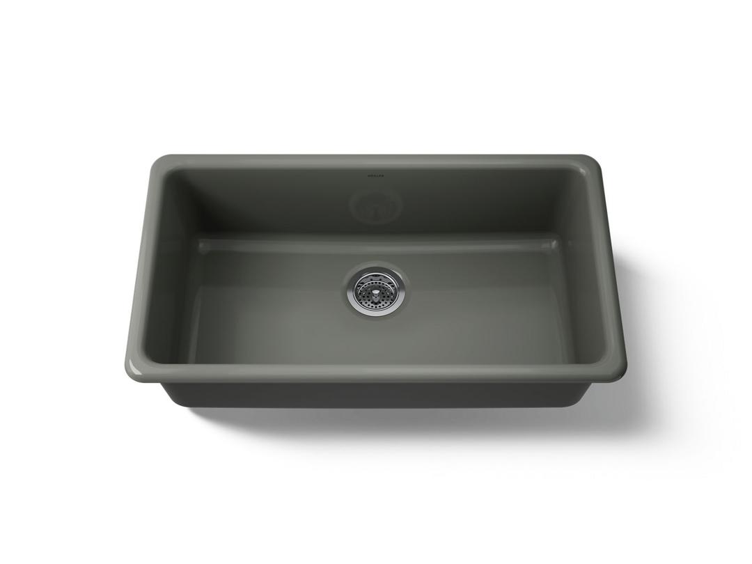 Kohler Iron/Tones 33'' top-/undermount single-bowl kitchen sink - Thunder Grey by Kohler