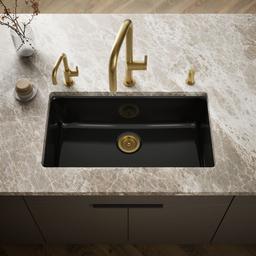 Kohler Iron/Tones 33'' top-/undermount single-bowl kitchen sink - Black - image 2