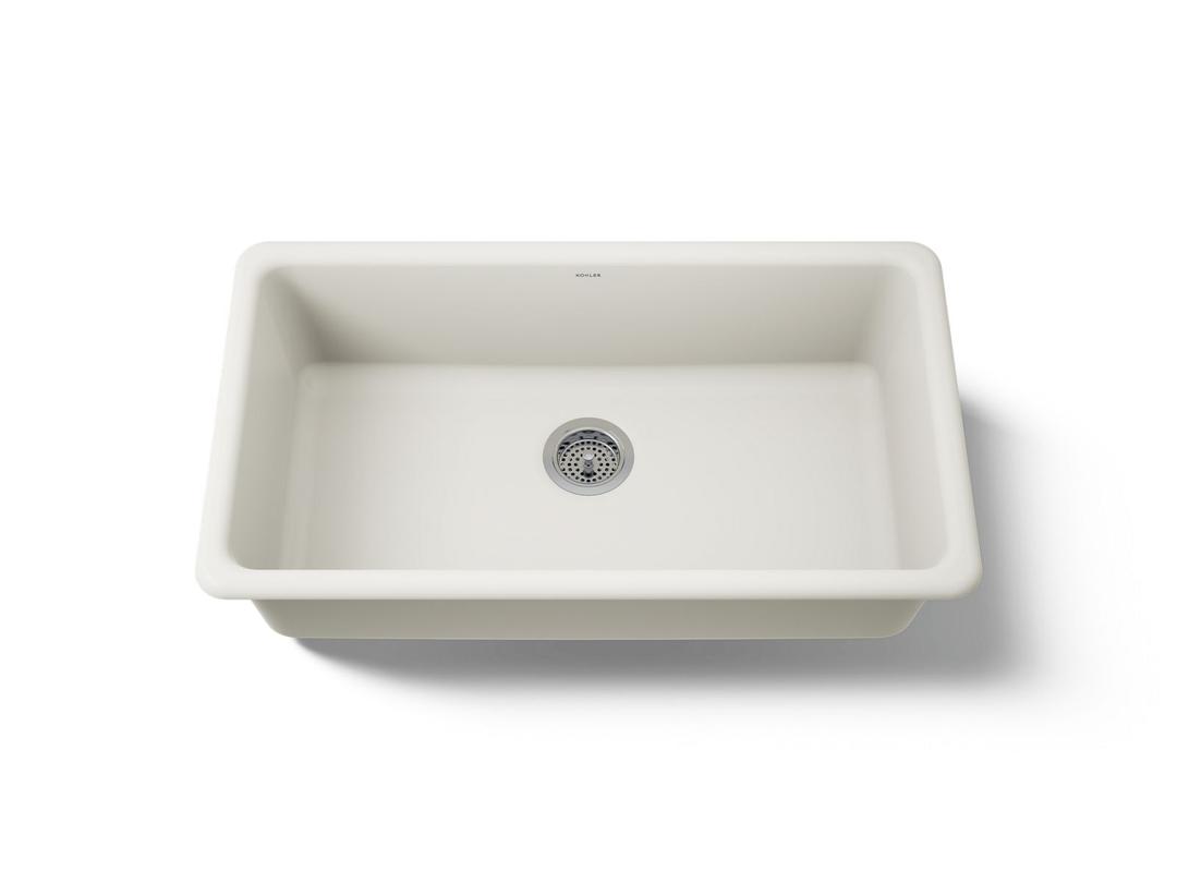 Kohler Iron/Tones 33'' top-/undermount single-bowl kitchen sink - Biscuit by Kohler