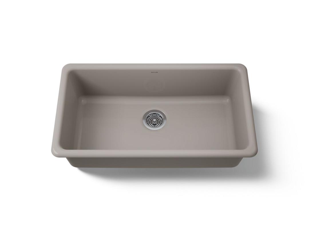 Kohler Iron/Tones 33'' top-/undermount single-bowl kitchen sink - Truffle by Kohler