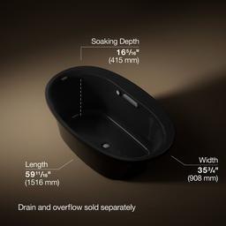 Kohler | Underscore | Drop In Soaking Tub - Black - image 3