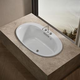 Kohler Underscore 59-3/4'' x 35-3/4'' drop-in Heated BubbleMassageE air bath with Bask heated surface - White - image 2