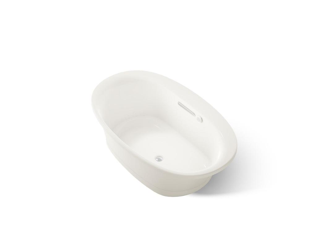 Kohler Underscore 59-3/4'' x 35-3/4'' drop-in Heated BubbleMassageE air bath with Bask heated surface - Biscuit by Kohler