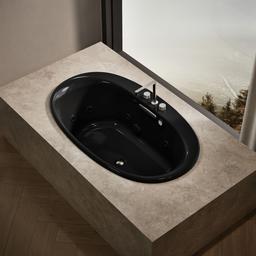 Kohler Underscore 59-3/4'' x 35-3/4'' drop-in Heated BubbleMassageE air bath with whirlpool - Black - image 2