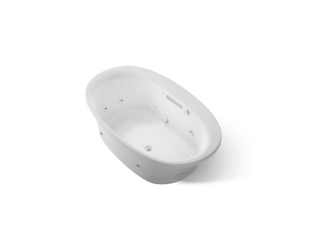 Kohler Underscore 59-3/4'' x 35-3/4'' drop-in Heated BubbleMassageE air bath with whirlpool - Ice Grey
