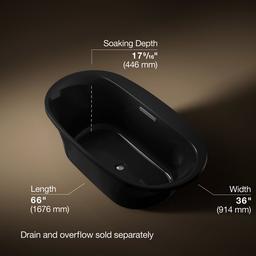 Kohler | Underscore | Drop In Soaking Tub - Black - image 3