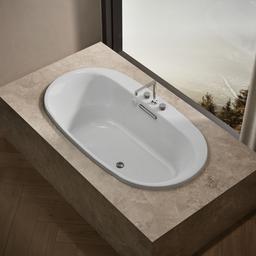 Kohler Underscore 66'' x 36'' drop-in Heated BubbleMassageE air bath with Bask heated surface - White - image 2