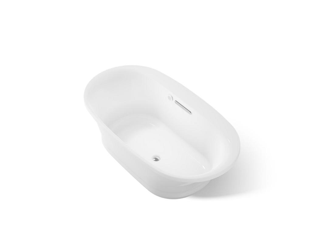 Kohler Underscore 66'' x 36'' drop-in Heated BubbleMassageE air bath with Bask heated surface - White by Kohler