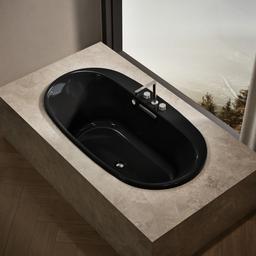 Kohler Underscore 66'' x 36'' drop-in Heated BubbleMassageE air bath with Bask heated surface - Black - image 2