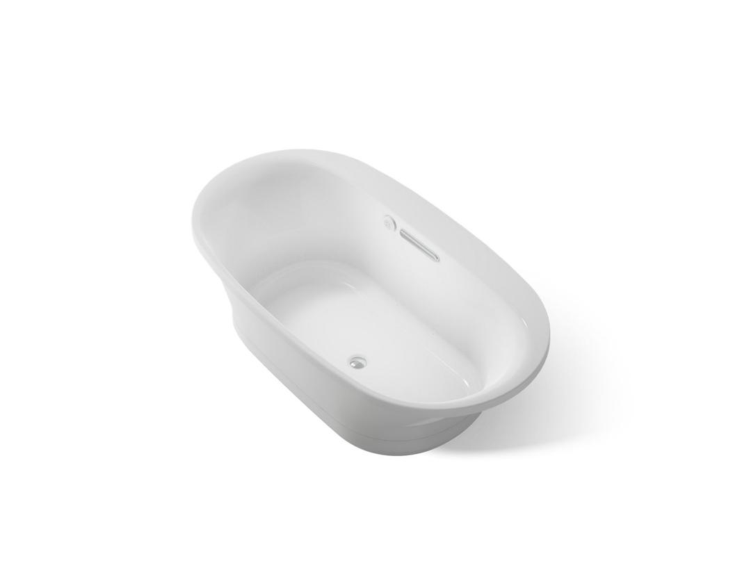 Kohler Underscore 66'' x 36'' drop-in Heated BubbleMassageE air bath with Bask heated surface - Ice Grey by Kohler