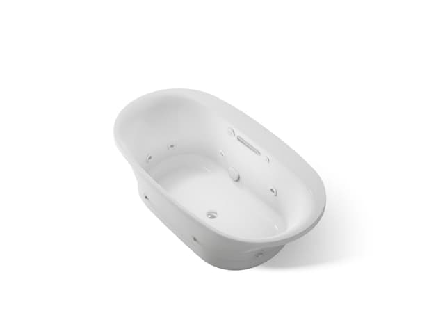 Kohler Underscore 65-1/2'' x 35-3/4'' drop-in Heated BubbleMassageE air bath with whirlpool - Ice Grey