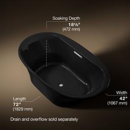 Kohler | Underscore | Drop In Soaking Tub - Black - image 3