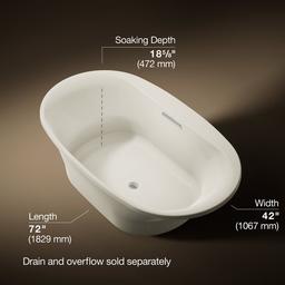 Kohler | Underscore | Drop In Soaking Tub - Biscuit - image 3