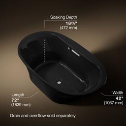 Kohler | Underscore | Drop In Soaking Tub - Black - image 3