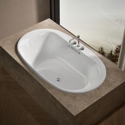 Kohler Underscore 71-1/2'' x 41-1/2'' drop-in Heated BubbleMassageE air bath with Bask heated surface - White - image 2