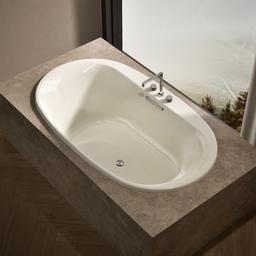 Kohler Underscore 71-1/2'' x 41-1/2'' drop-in Heated BubbleMassageE air bath with Bask heated surface - Biscuit - image 2