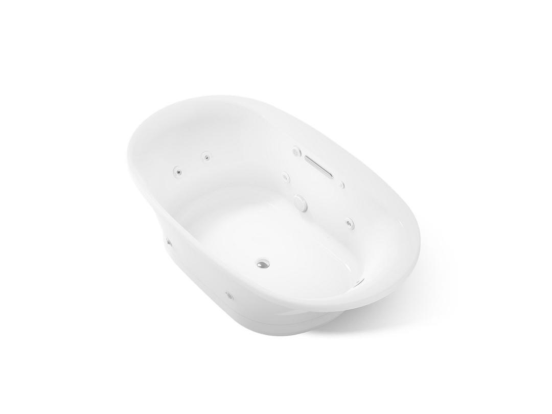 Kohler Underscore 71-1/2'' x 41-1/2'' drop-in Heated BubbleMassageE air bath with whirlpool - White by Kohler