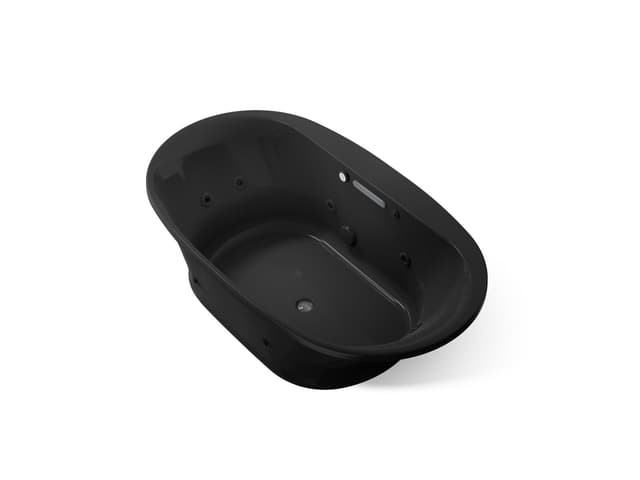 Kohler Underscore 71-1/2'' x 41-1/2'' drop-in Heated BubbleMassageE air bath with whirlpool - Black
