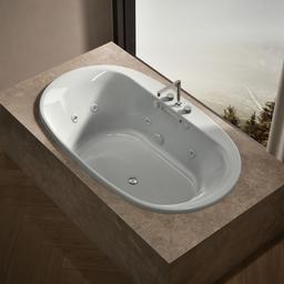 Kohler Underscore 71-1/2'' x 41-1/2'' drop-in Heated BubbleMassageE air bath with whirlpool - Ice Grey - image 2