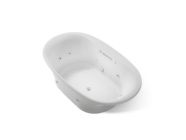 Kohler Underscore 71-1/2'' x 41-1/2'' drop-in Heated BubbleMassageE air bath with whirlpool - Ice Grey