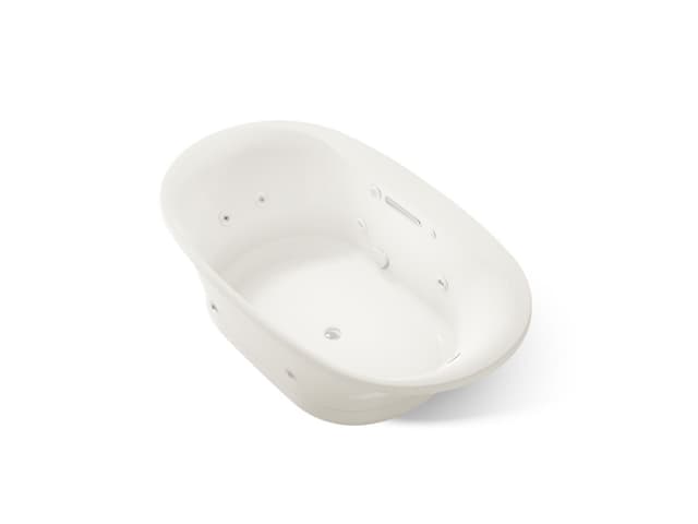 Kohler Underscore 71-1/2'' x 41-1/2'' drop-in Heated BubbleMassageE air bath with whirlpool - Biscuit