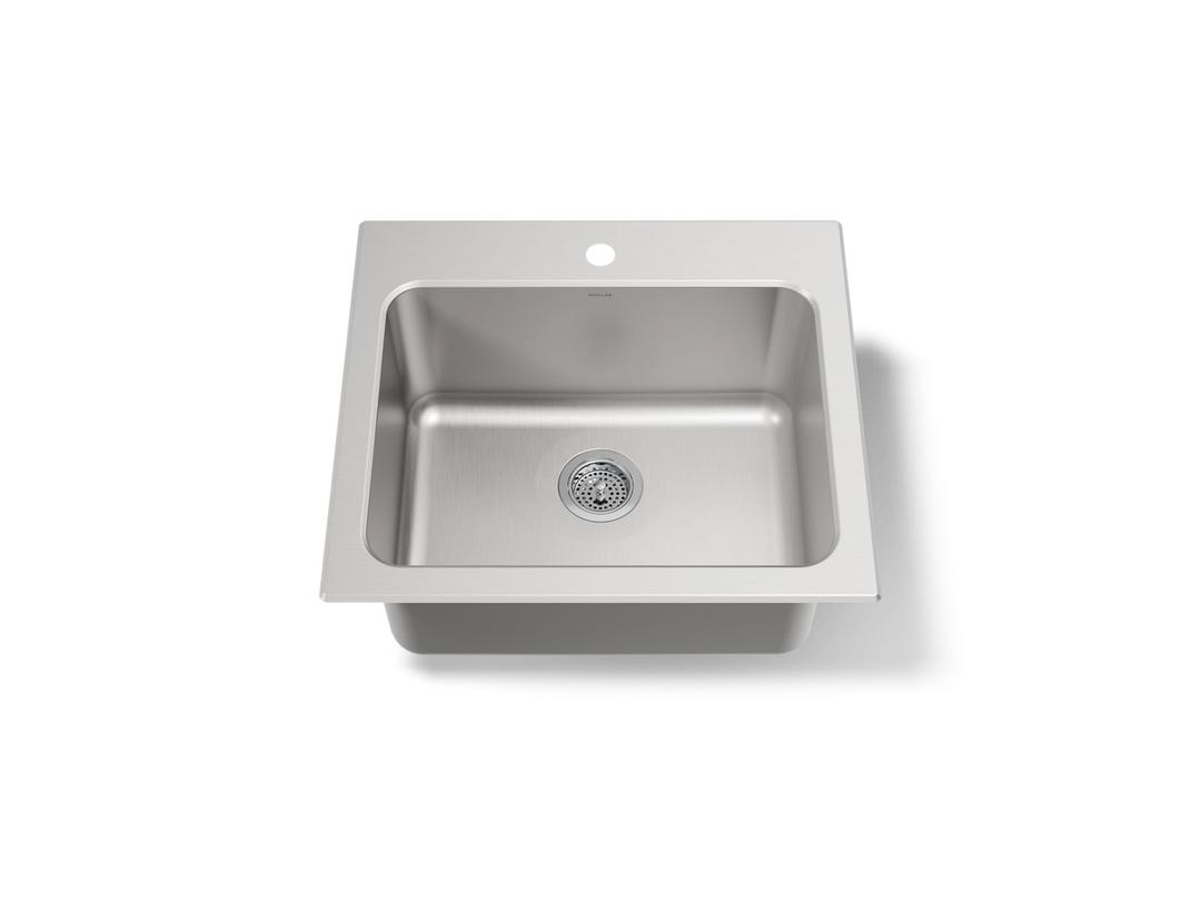 BalladE 25'' top-mount single-bowl utility sink - Stainless Steel by Kohler