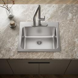 BalladE 25'' top-mount single-bowl utility sink - Stainless Steel - image 2