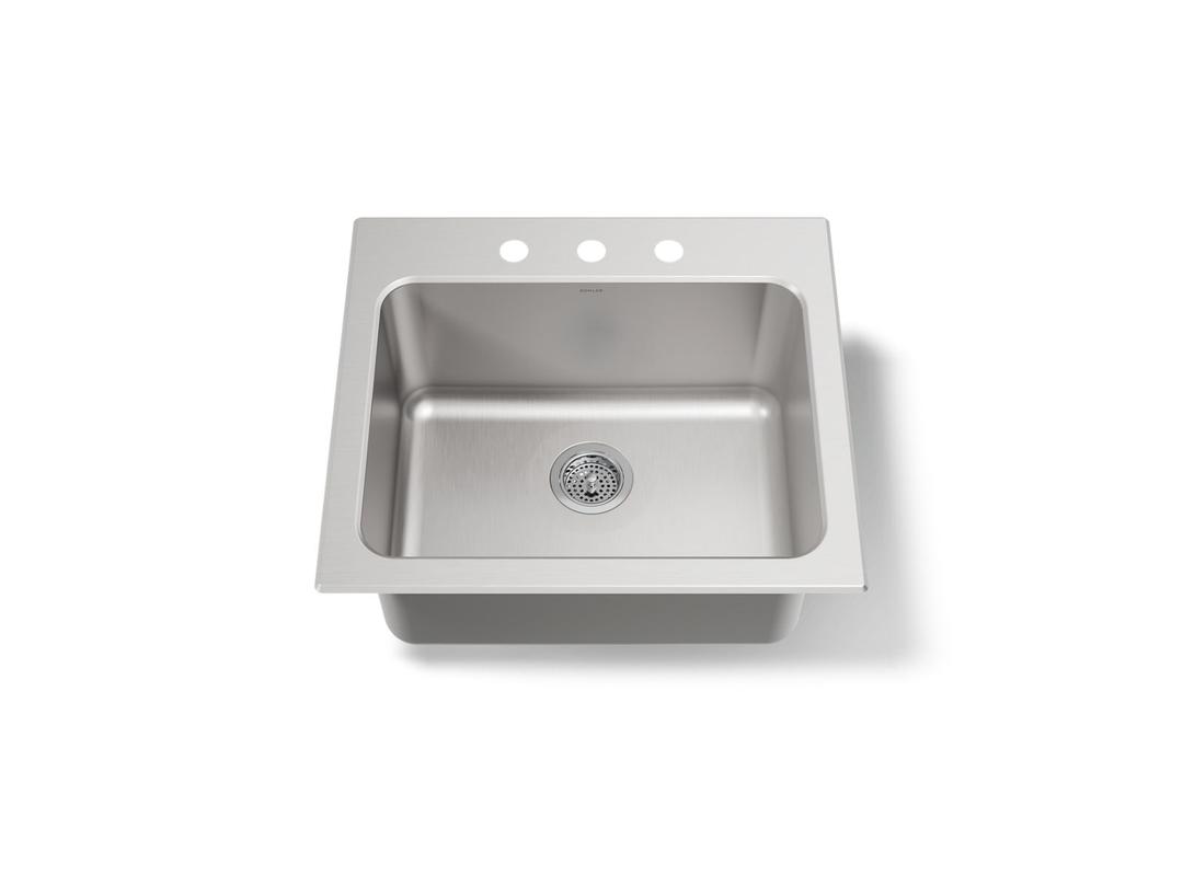 BalladE 25'' top-mount single-bowl utility sink - Stainless Steel by Kohler