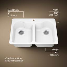 Kohler | Hartland | Drop In Kitchen Sink - White - image 3