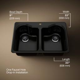 Kohler | Hartland | Drop In Kitchen Sink - Black - image 3