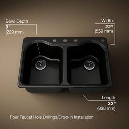 Kohler | Hartland | Drop In Kitchen Sink - Black - image 3
