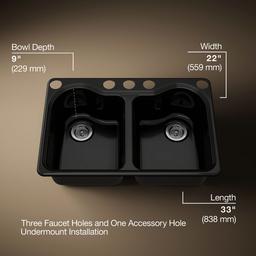Kohler | Hartland | Undermount Kitchen Sink - Black - image 3