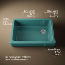 Kohler | Whitehaven | Undermount Kitchen Sink - Teal - image 3