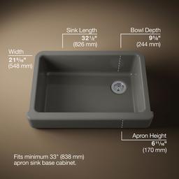 Kohler | Whitehaven | Undermount Kitchen Sink - Thunder Grey - image 3