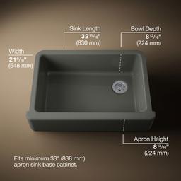 Kohler | Whitehaven | Self Trimming Kitchen Sink - Thunder Grey - image 3