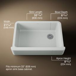 Kohler | Whitehaven | Self Trimming Kitchen Sink - Ice Grey - image 3