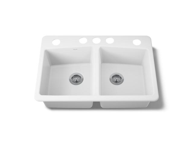 BrookfieldE 33'' undermount double-bowl kitchen sink - Black