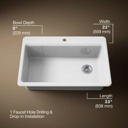 Kohler | Riverby | Drop In Kitchen Sink - White - image 3