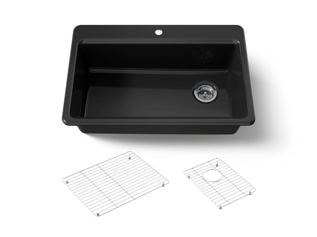 Kohler | Riverby | Drop In Kitchen Sink - Black by Kohler