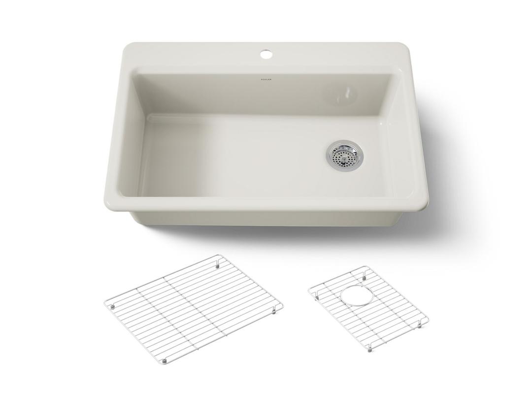Kohler | Riverby | Drop In Kitchen Sink - Biscuit by Kohler