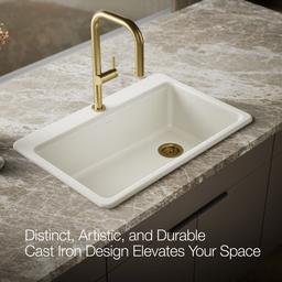 Kohler | Riverby | Drop In Kitchen Sink - Biscuit - image 4