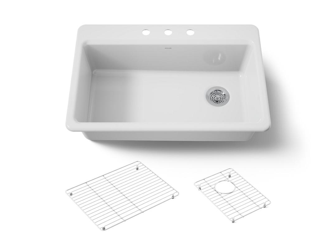 Kohler | Riverby | Drop In Kitchen Sink - White by Kohler