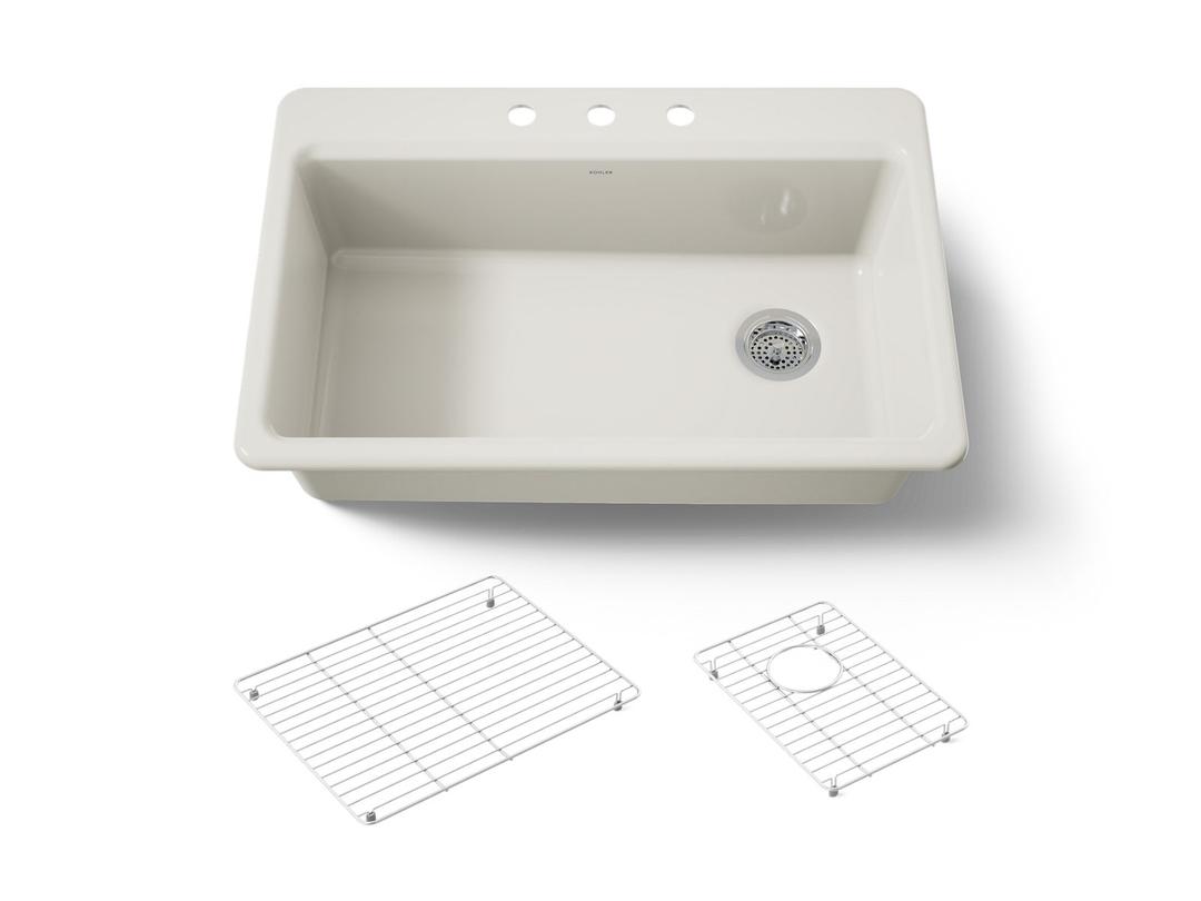 Kohler | Riverby | Drop In Kitchen Sink - Biscuit by Kohler