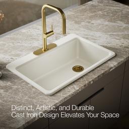 Kohler | Riverby | Drop In Kitchen Sink - Biscuit - image 4