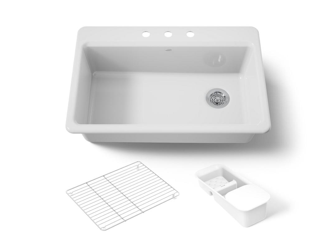 Kohler | Riverby | Drop In Kitchen Sink - White by Kohler