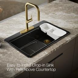 Riverby 33'' top-mount single-bowl workstation kitchen sink - image 8