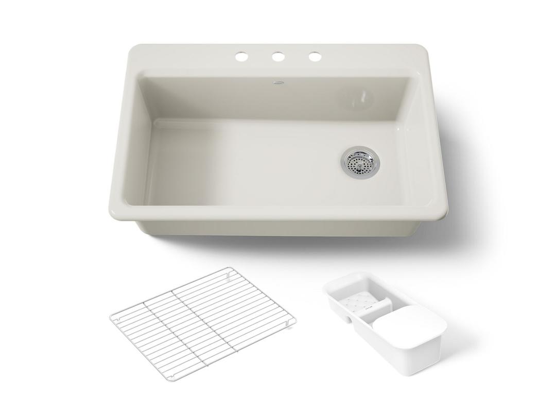 Riverby 33'' top-mount single-bowl workstation kitchen sink by Kohler