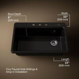 Kohler | Riverby | Workstation Kitchen Sink - Black - image 3