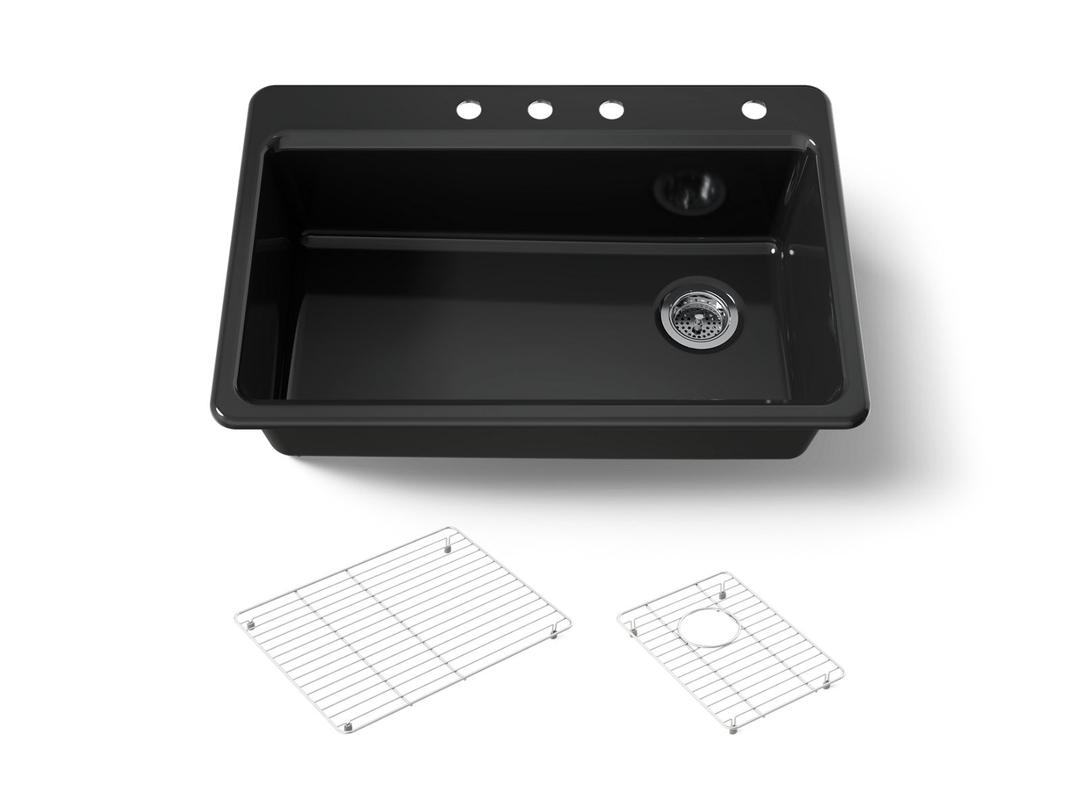 Kohler | Riverby | Workstation Kitchen Sink - Black by Kohler